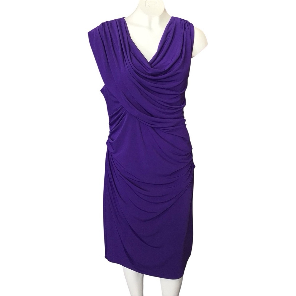 Suzi Chin Elegant Purple Midi‎ Dress